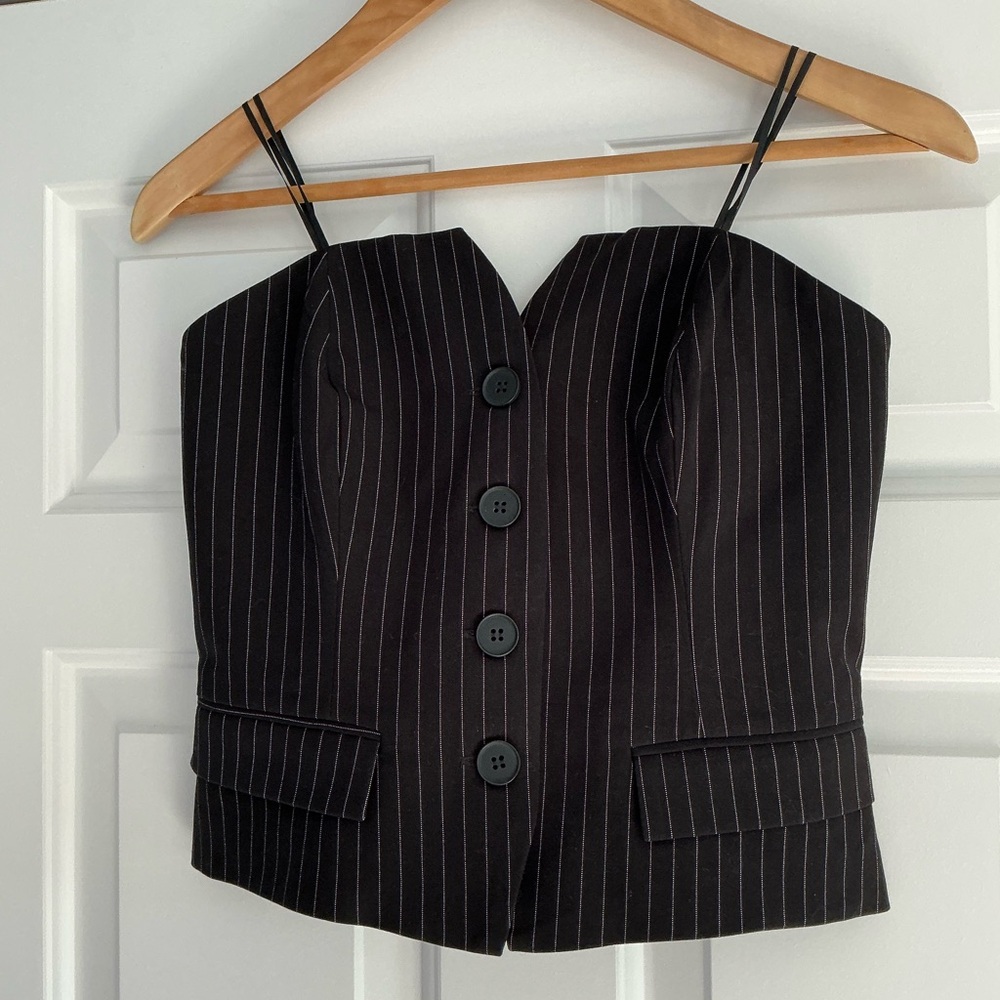 Sincerely Jules Strapless Pinstripe Corset Top Size S